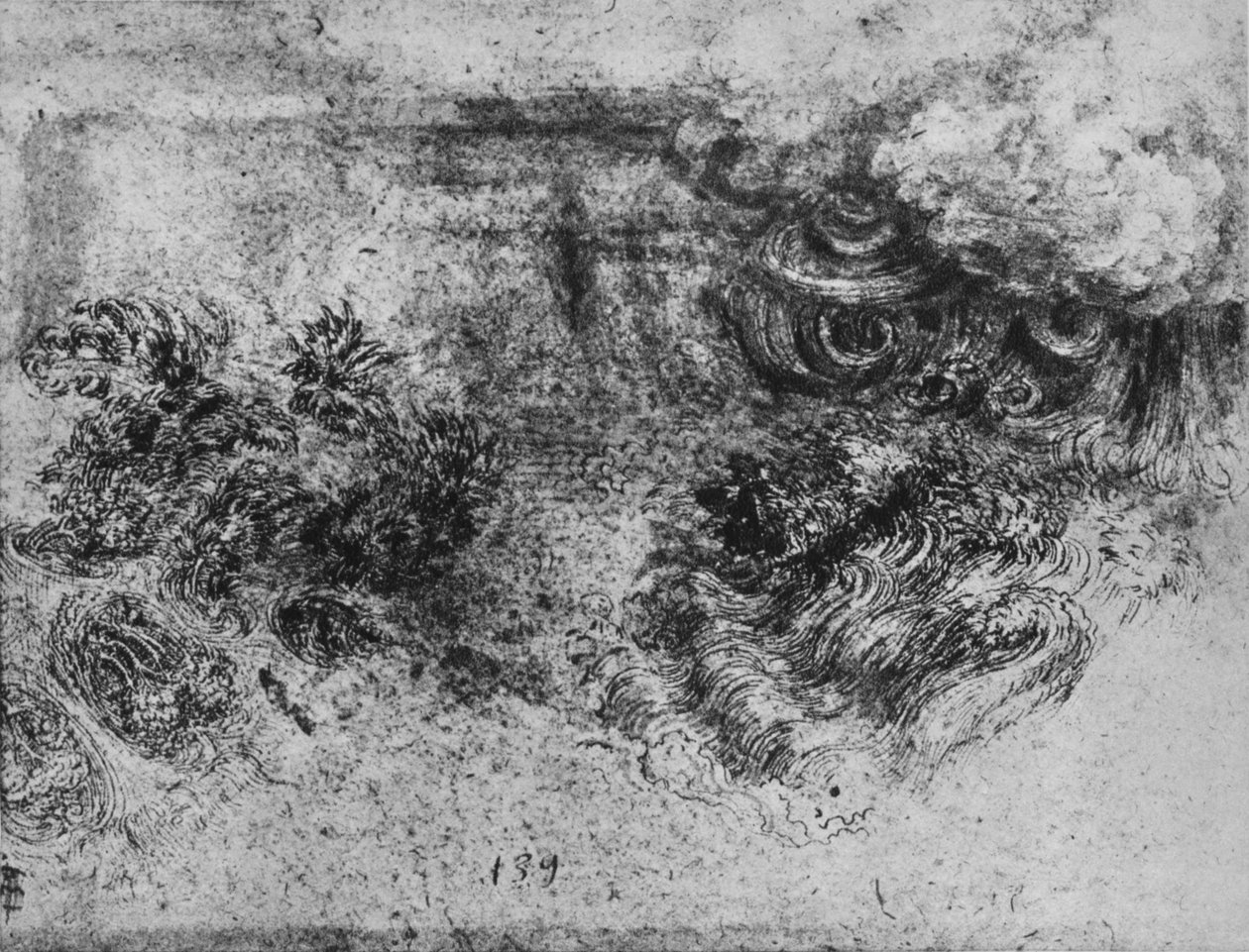 Vedenpaisumus, c1480 1945 tekijältä Leonardo da Vinci