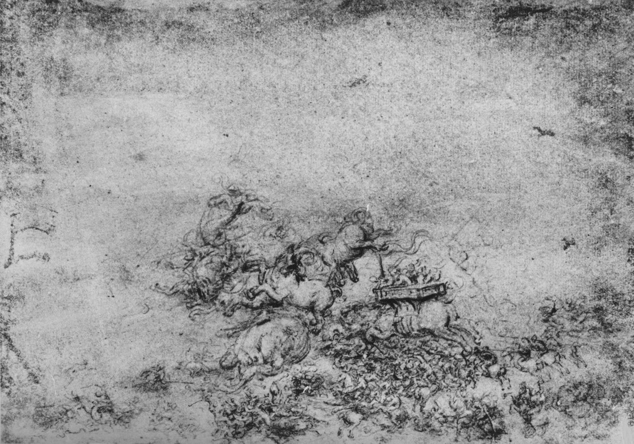 Fantastic Battle, c1480 1945 tekijältä Leonardo da Vinci