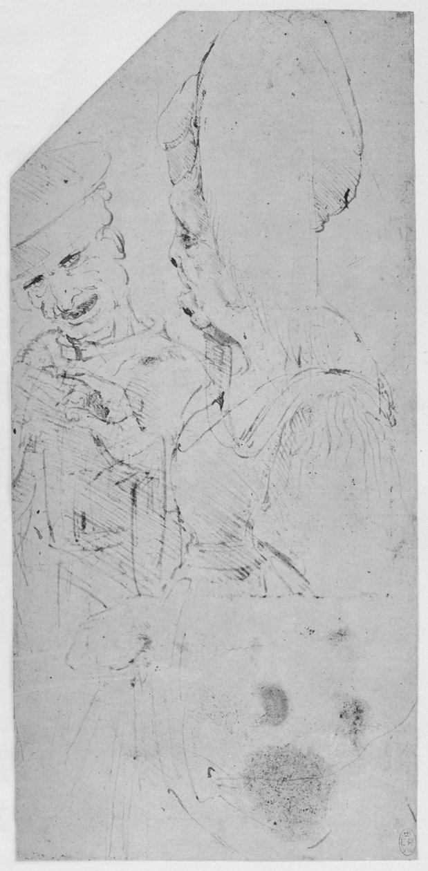 Groteski kihlaus, c1480 1945 tekijältä Leonardo da Vinci