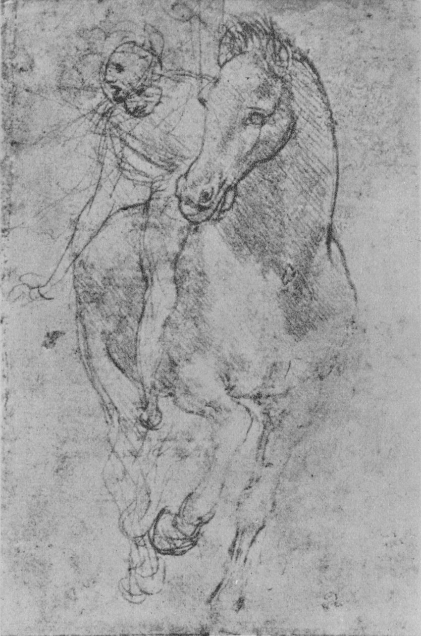 Ratsumies, c1480 1945 tekijältä Leonardo da Vinci