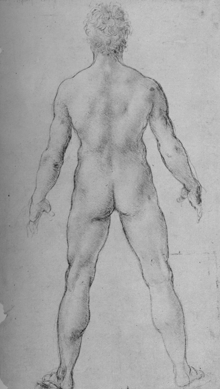 Alaston mies takaa katsottuna, c1480 1945 tekijältä Leonardo da Vinci
