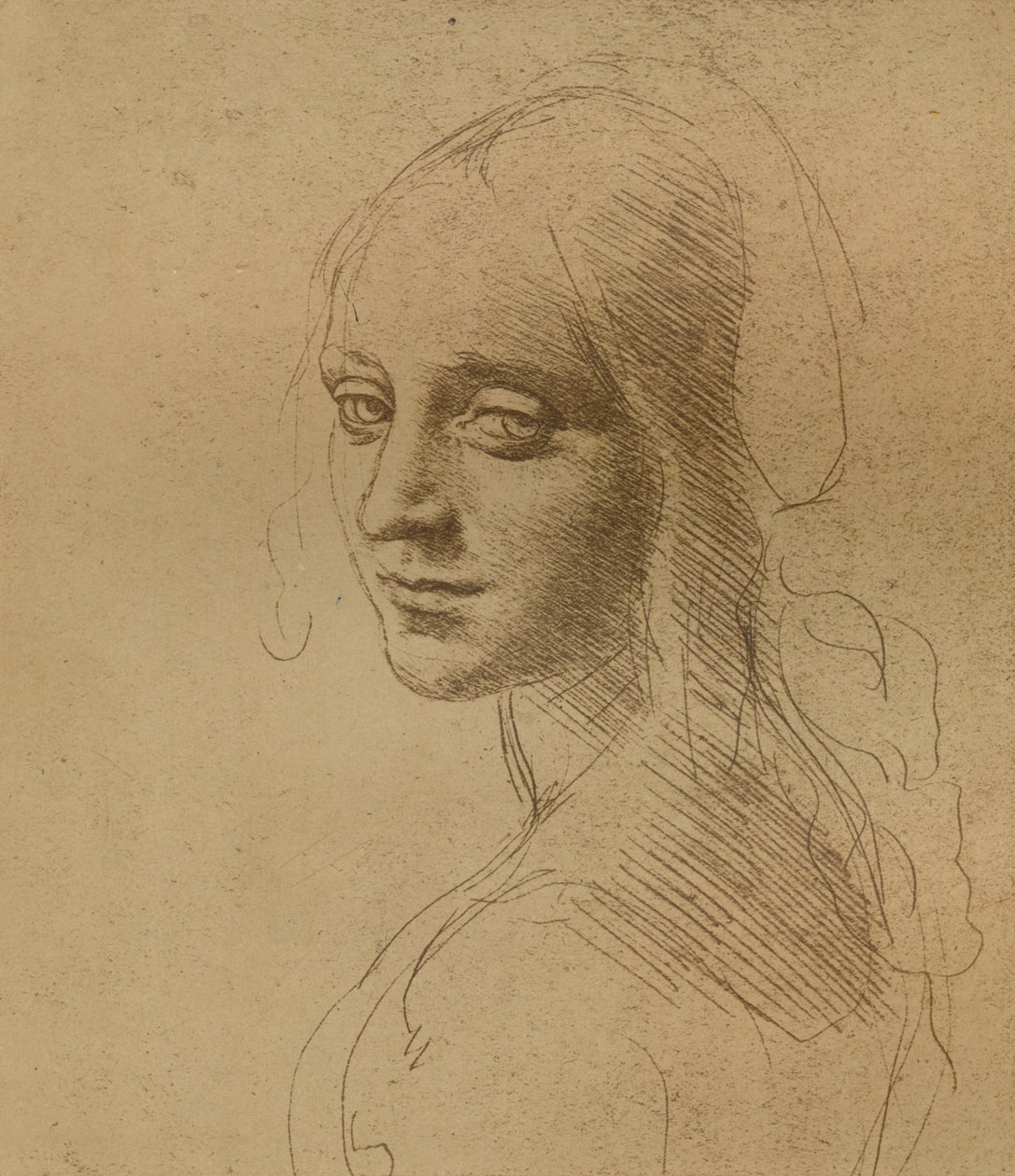 Naispää, c1472-c1519 1883, tekijältä Leonardo da Vinci