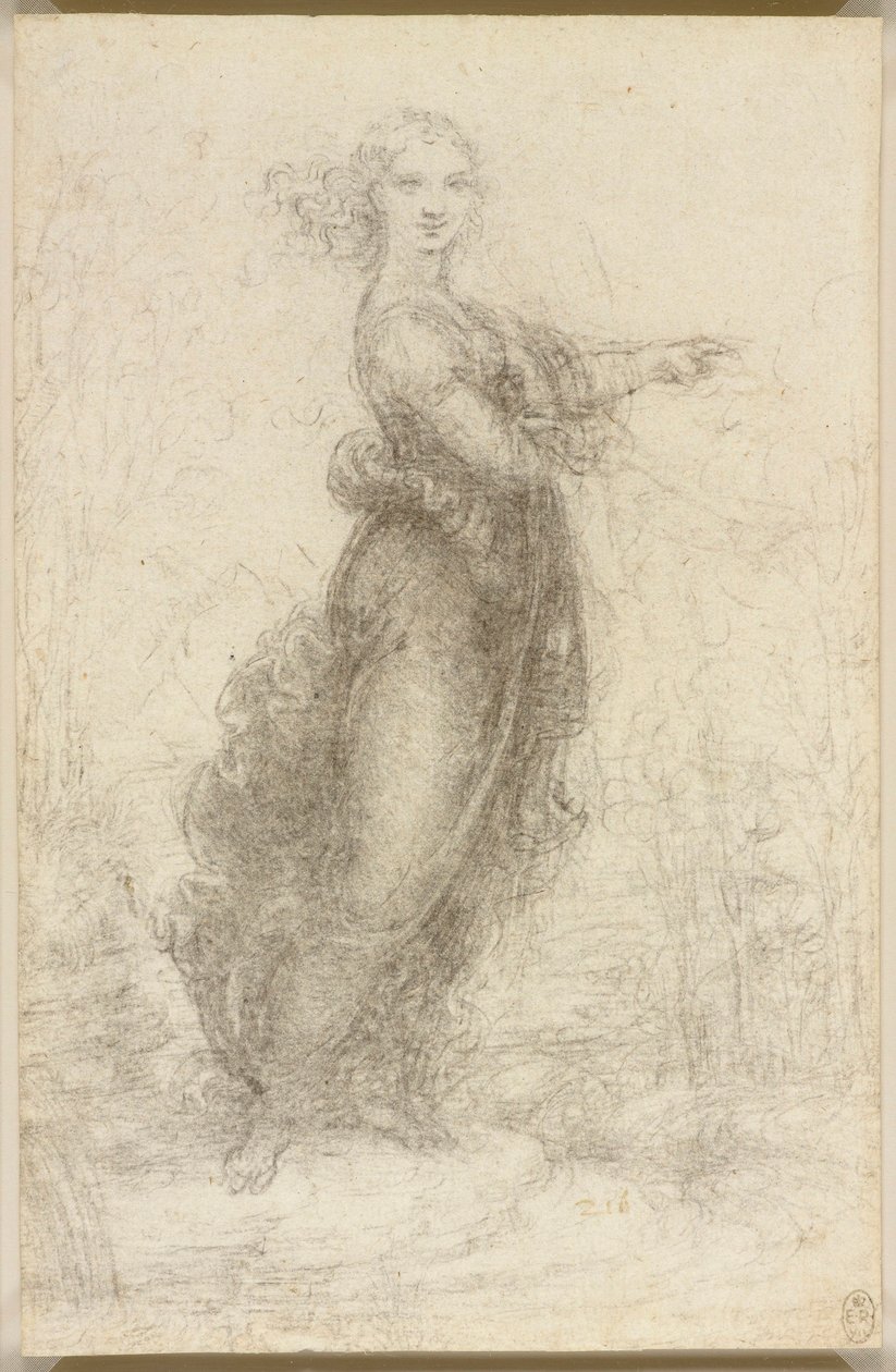 Nainen maisemassa tekijältä Leonardo da Vinci