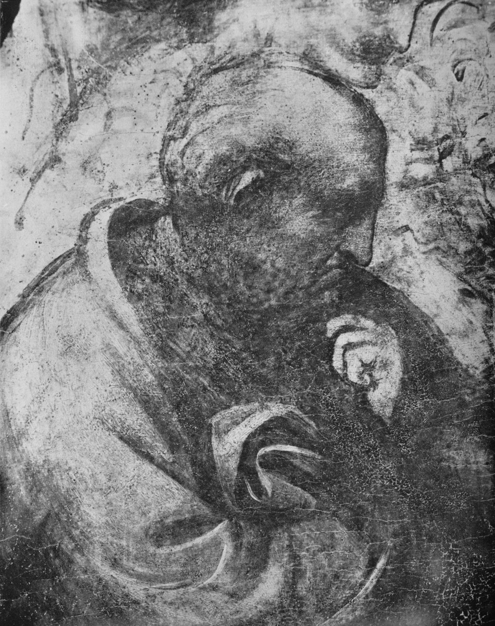 Adoration of the Magi - Filosofin päällikkö vasemmalla, c1481 1945 tekijältä Leonardo da Vinci