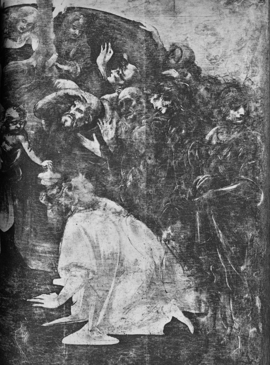 Adoration of the Magi - Oikea alaosa, c1481 1945 tekijältä Leonardo da Vinci