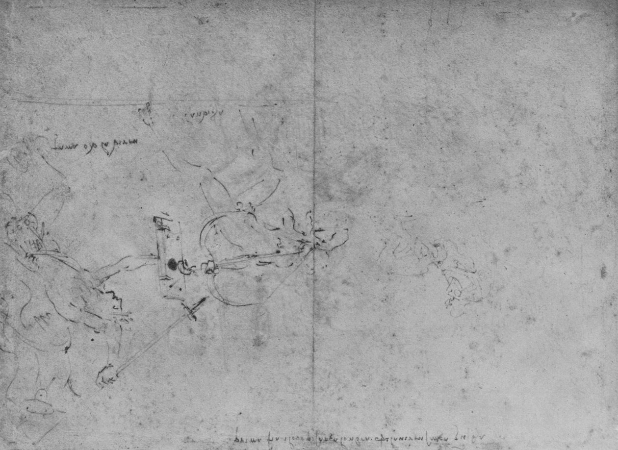Allegory of Fame Attacking Envy, c1480 1945 tekijältä Leonardo da Vinci