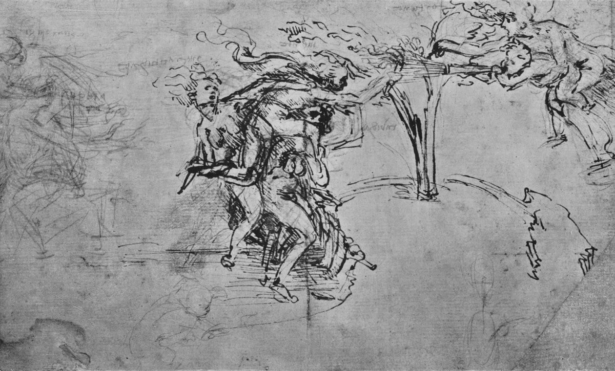 Kiittämättömyyden ja kateuden allegoria, c1480 1945 tekijältä Leonardo da Vinci