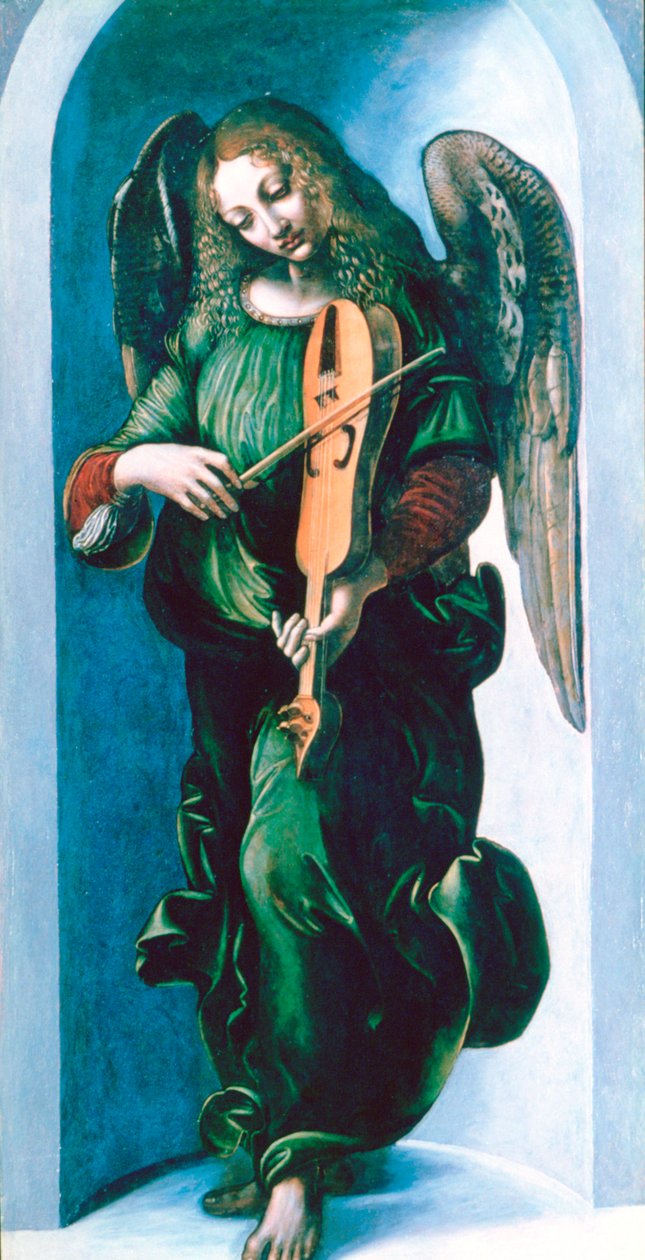 Vihreä enkeli Viellen kanssa, c1500 tekijältä Leonardo da Vinci