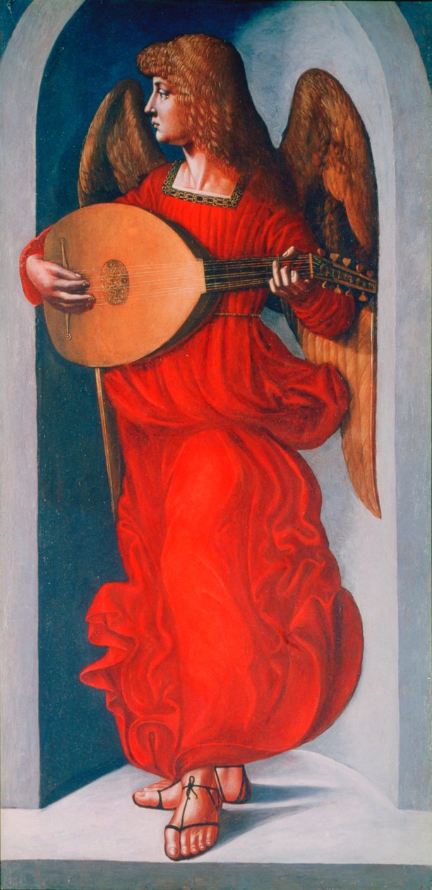 Enkeli punaisessa luutulla, 1490-1499 tekijältä Leonardo da Vinci
