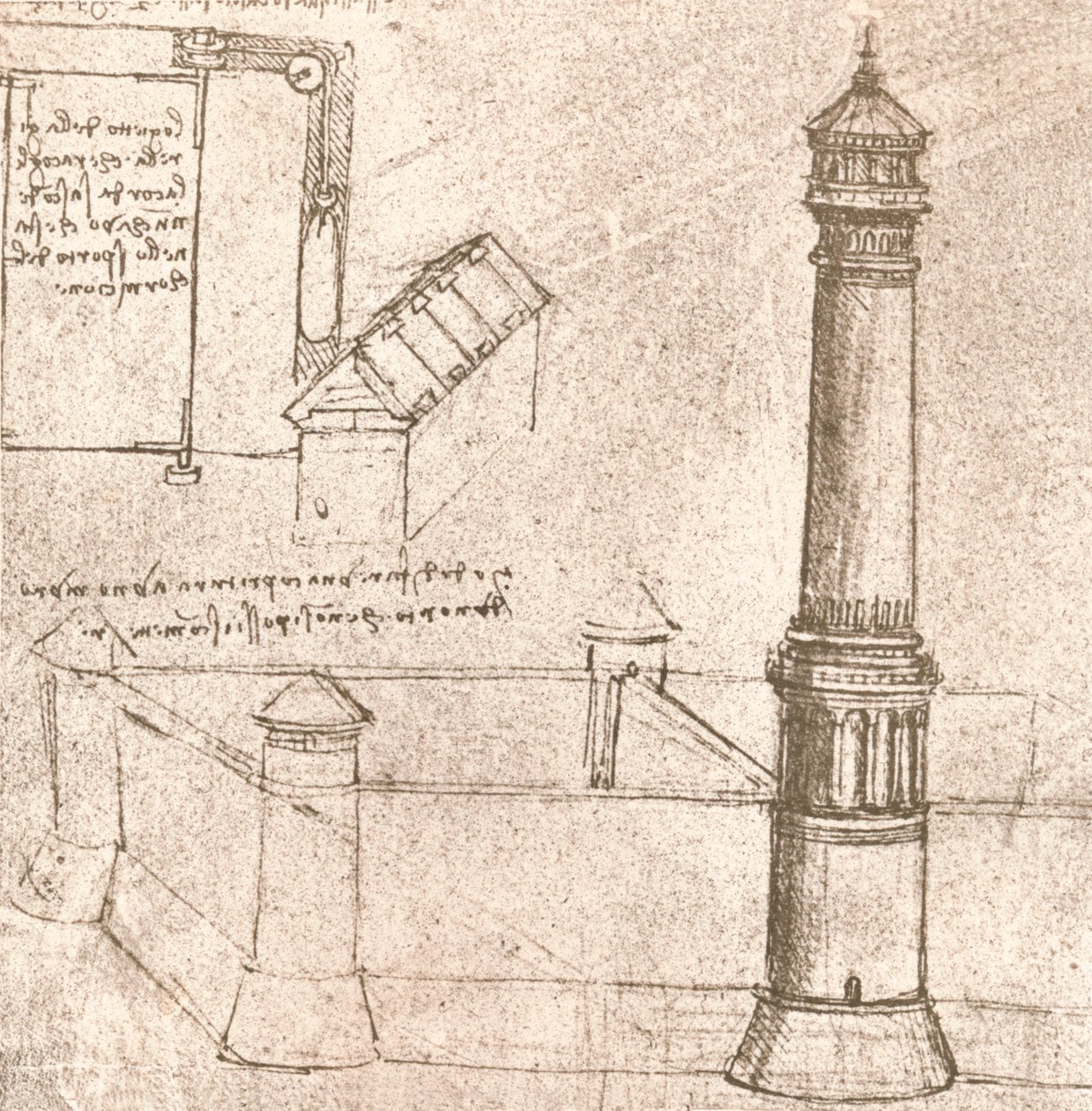 Arkkitehtuuri linnoille, c1472-c1519 1883 tekijältä Leonardo da Vinci