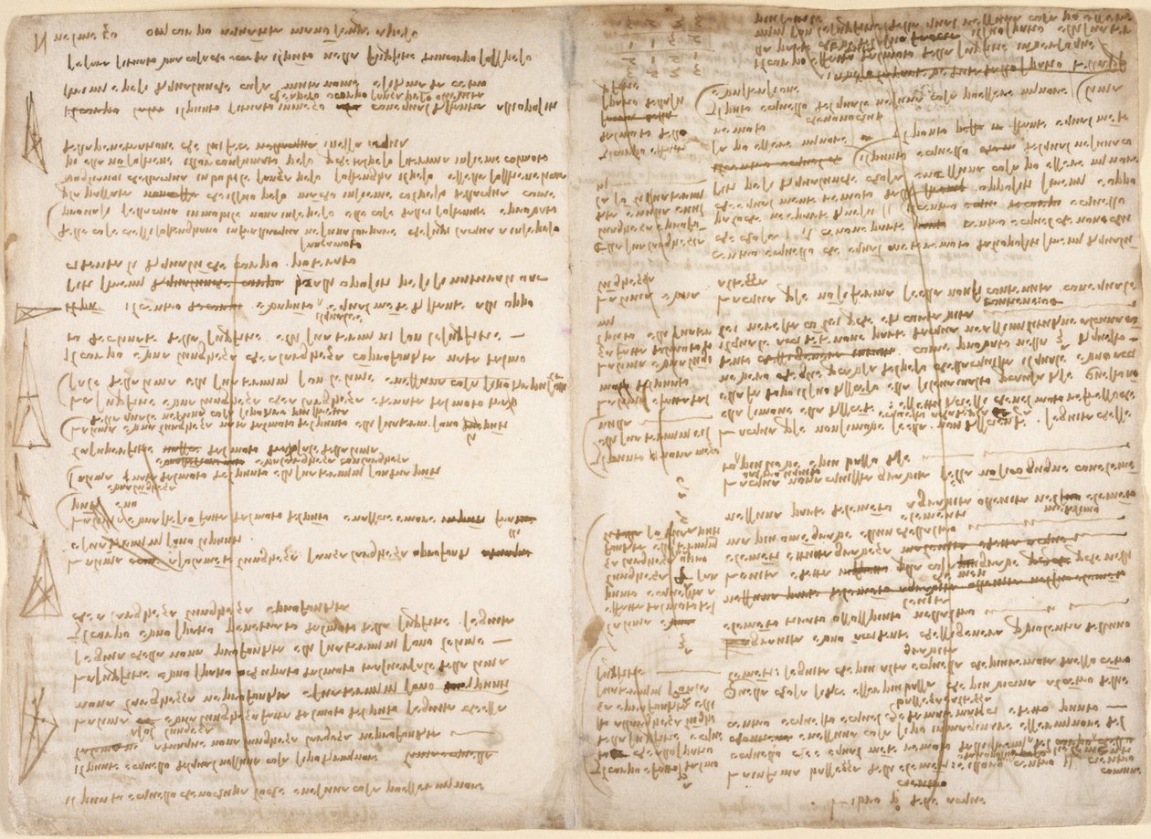 Arundel 263, f.267v, f.266, Huomautuksia ja kaavioita pisteen, linjan ja alueen matemaattisesta määrittelystä, 