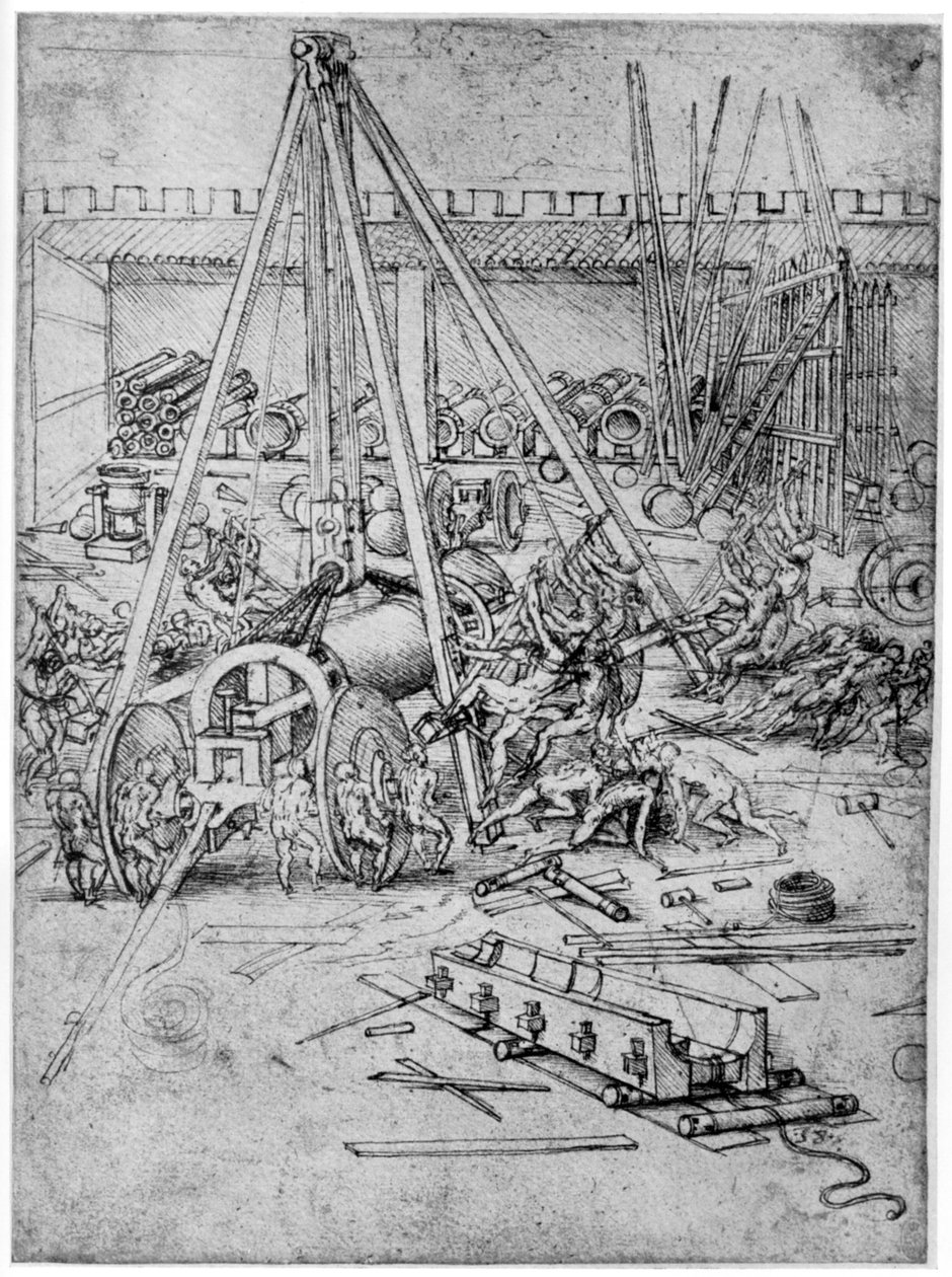 Tykkivalimo, 1487 1954. tekijältä Leonardo da Vinci