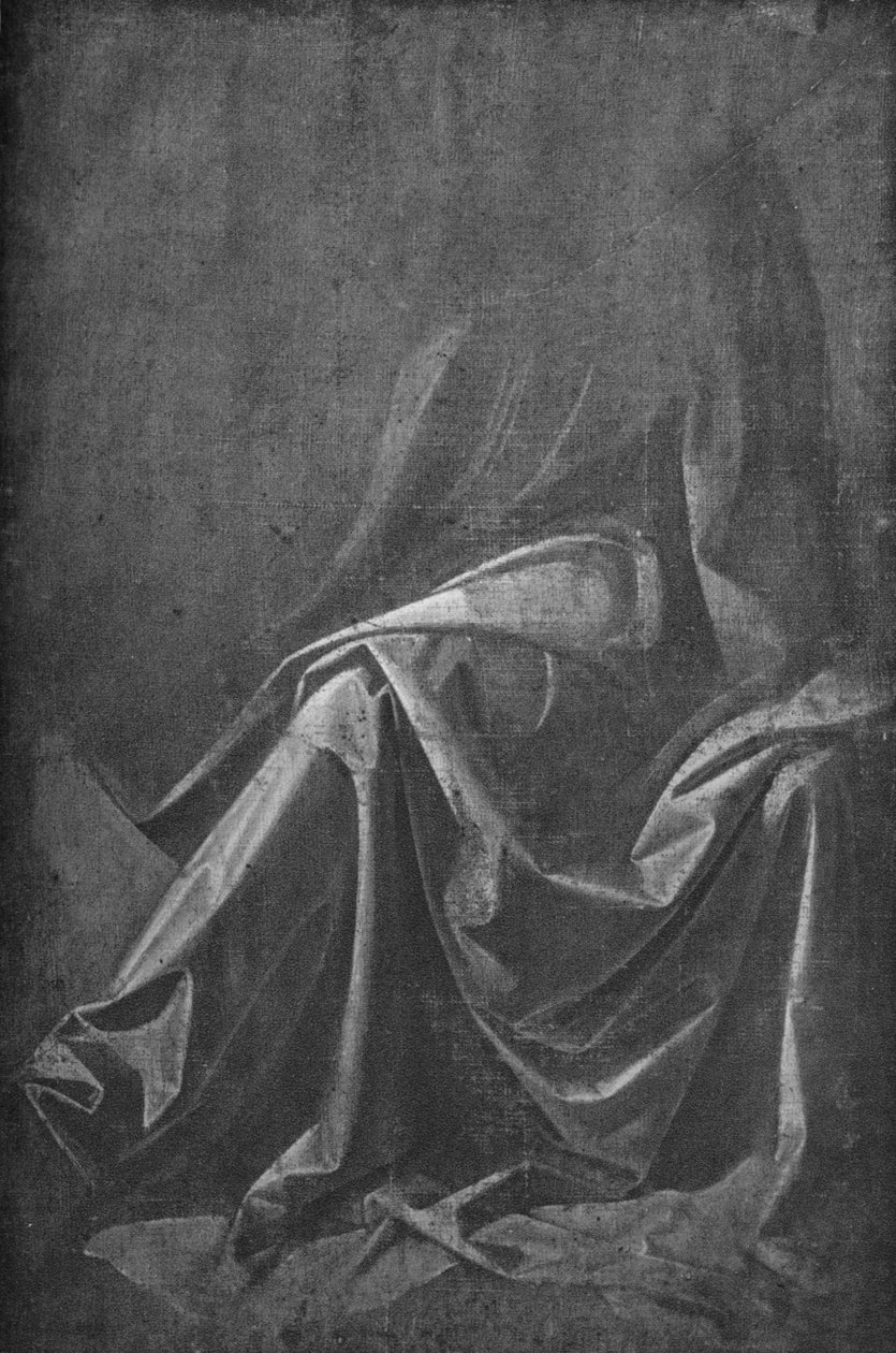 Valettu verhoja istuvaan hahmoon, c1475 1945 tekijältä Leonardo da Vinci