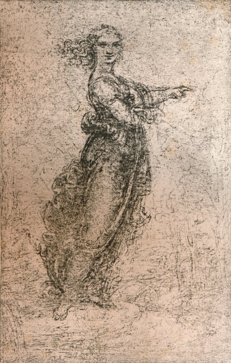 Hiilipiirros naishahmosta, c1472-c1519 1883 tekijältä Leonardo da Vinci