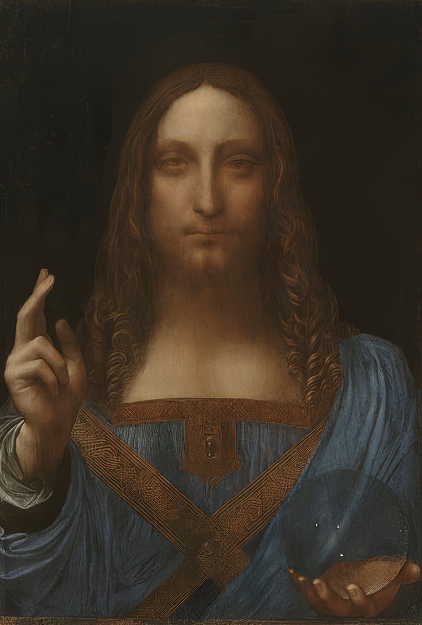 Kristus Lunastaja (Salvator Mundi). Noin 1499-1500 tekijältä Leonardo da Vinci