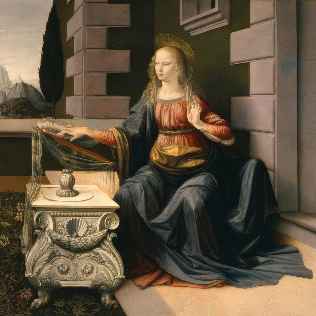 Die Verkundigung tekijältä Leonardo da Vinci