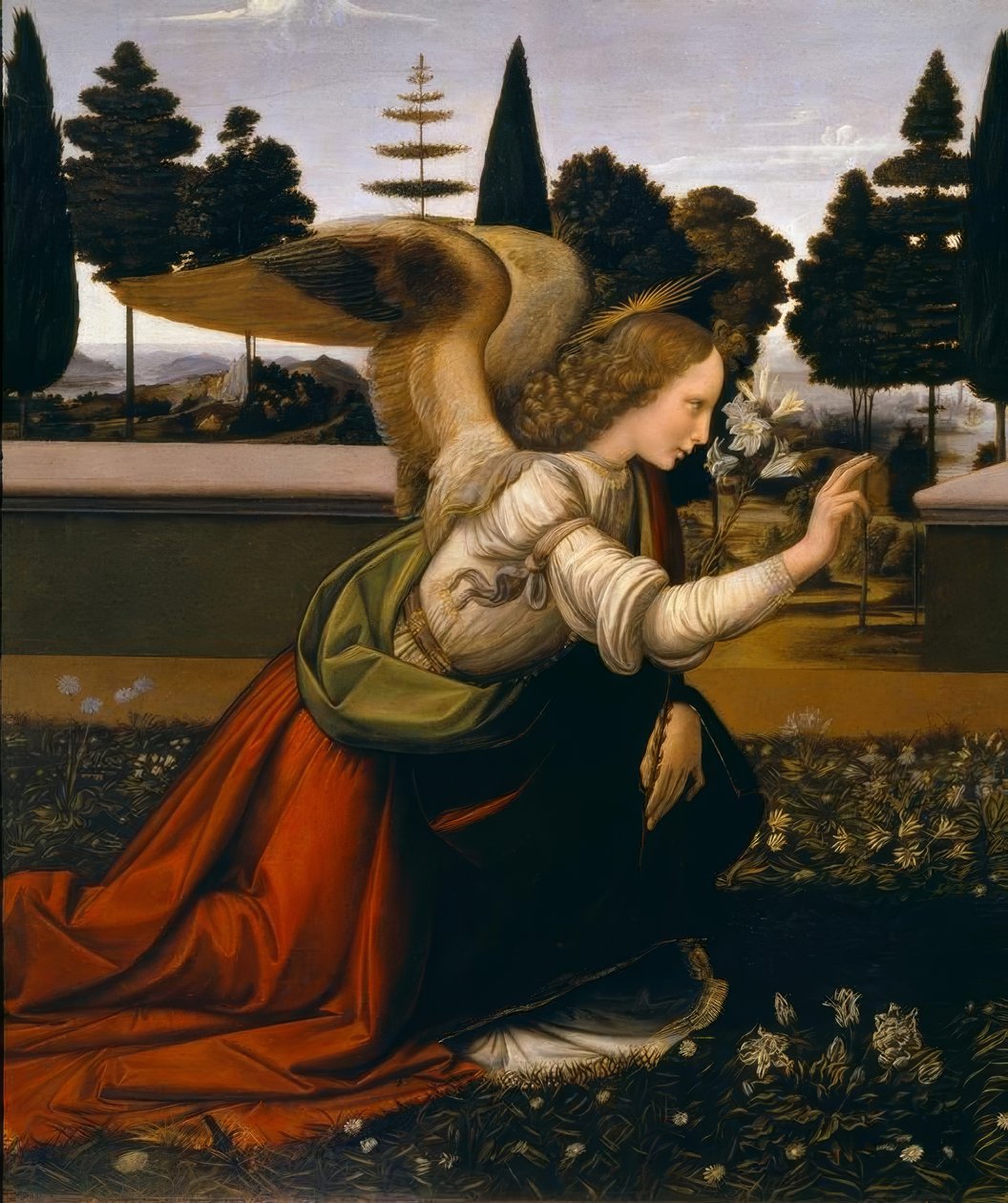 Die Verkundigung tekijältä Leonardo da Vinci