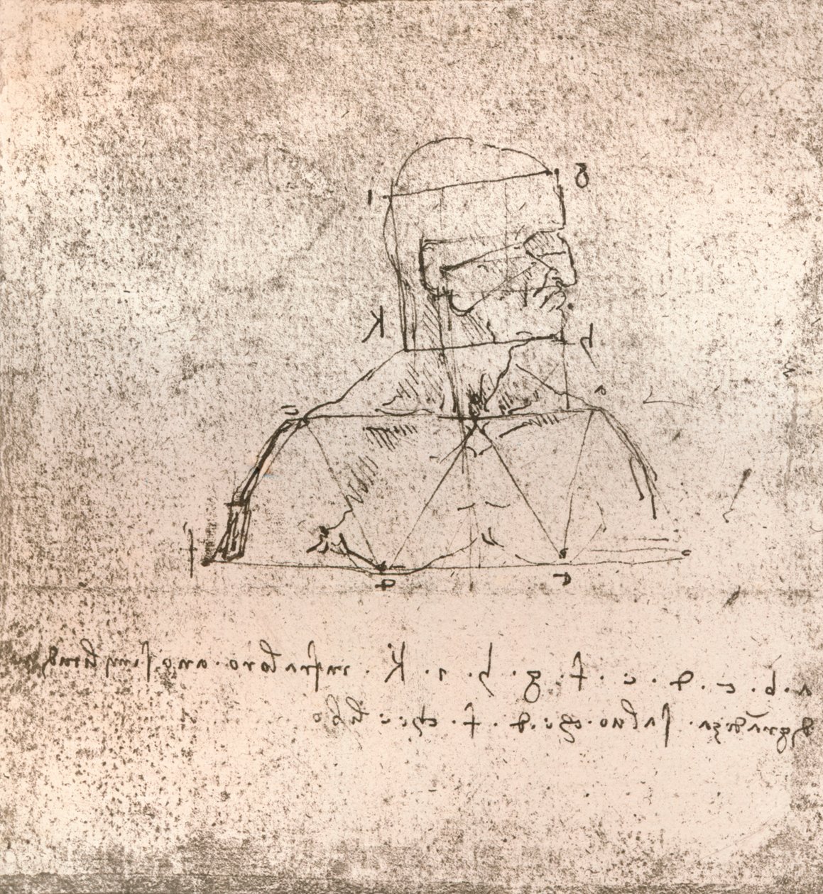 Piirros, joka havainnollistaa teoriaa ihmishahmon mittasuhteista, c1472-c1519 1883 tekijältä Leonardo da Vinci