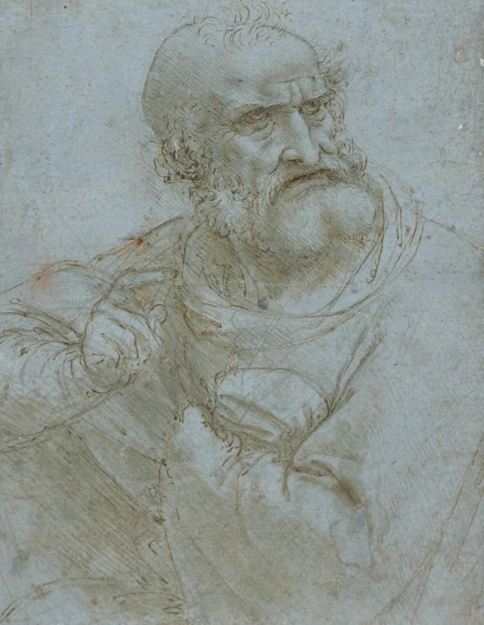 Apostolihahmo, n. 1495 (kynä ja muste ja metallikärki paperilla) tekijältä Leonardo da Vinci