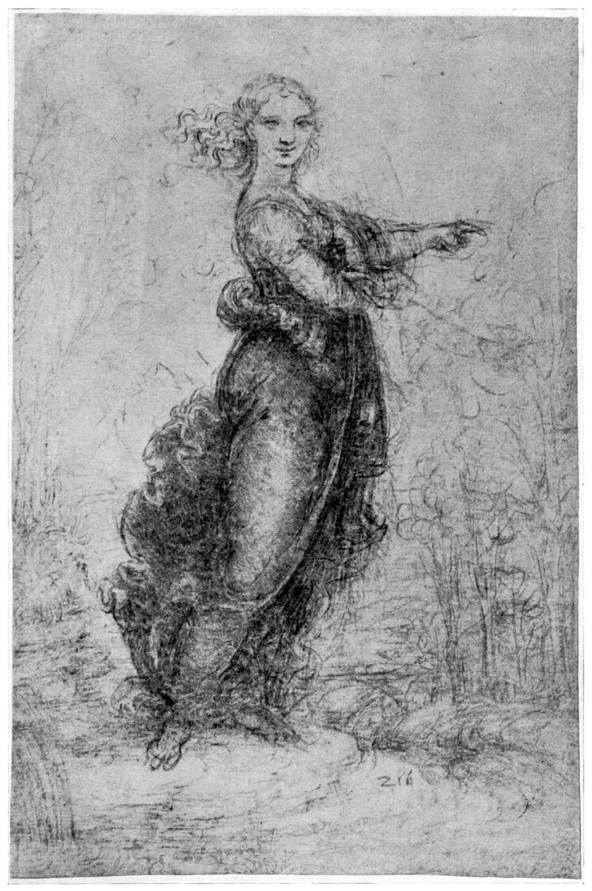 Kelluva naishahmo, 1400-luvun loppu tai 1500-luvun alku 1954. tekijältä Leonardo da Vinci