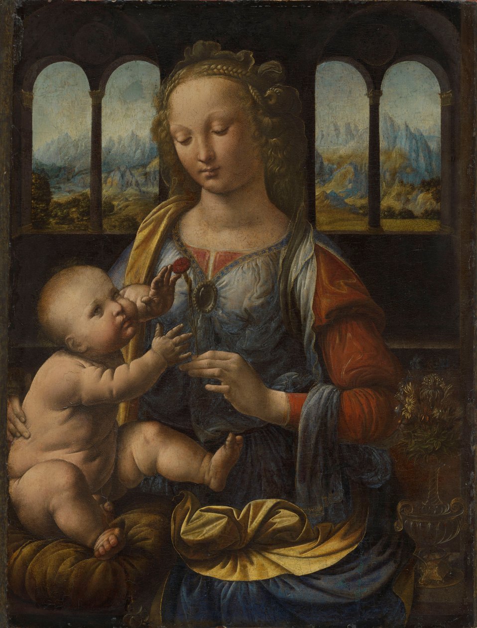 Saksa: Madonna mit der Nelke Madonna of the Carnation (neilikan Madonna) tekijältä Leonardo da Vinci