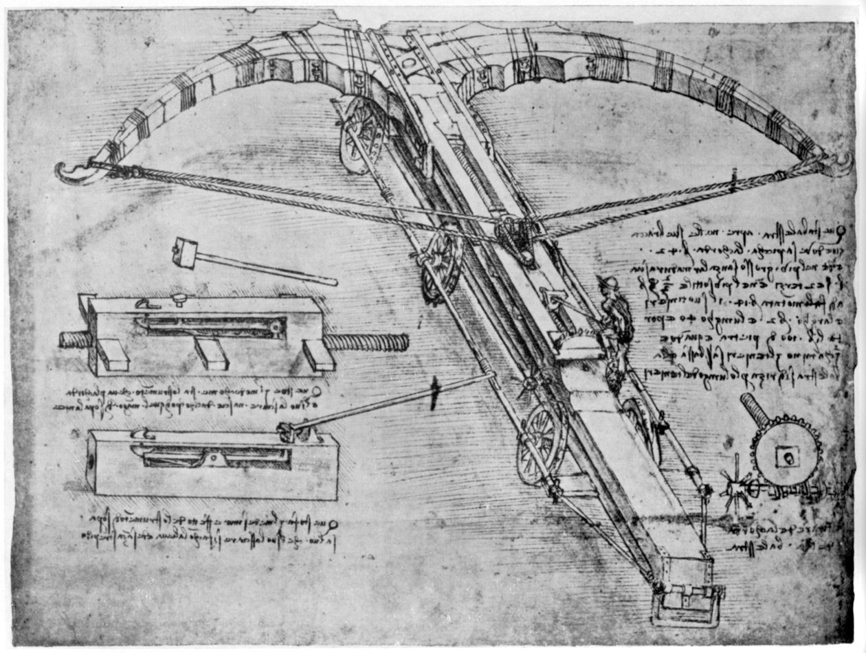 Jättiläinen varsijousi, 1480-1485 1954 tekijältä Leonardo da Vinci
