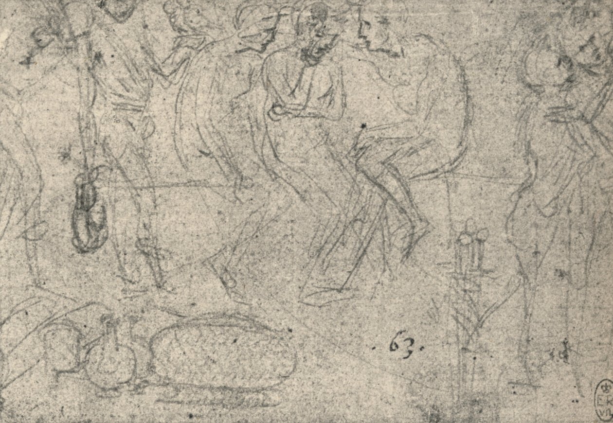 Figuuriryhmä keskustelussa, c1480 1945 tekijältä Leonardo da Vinci