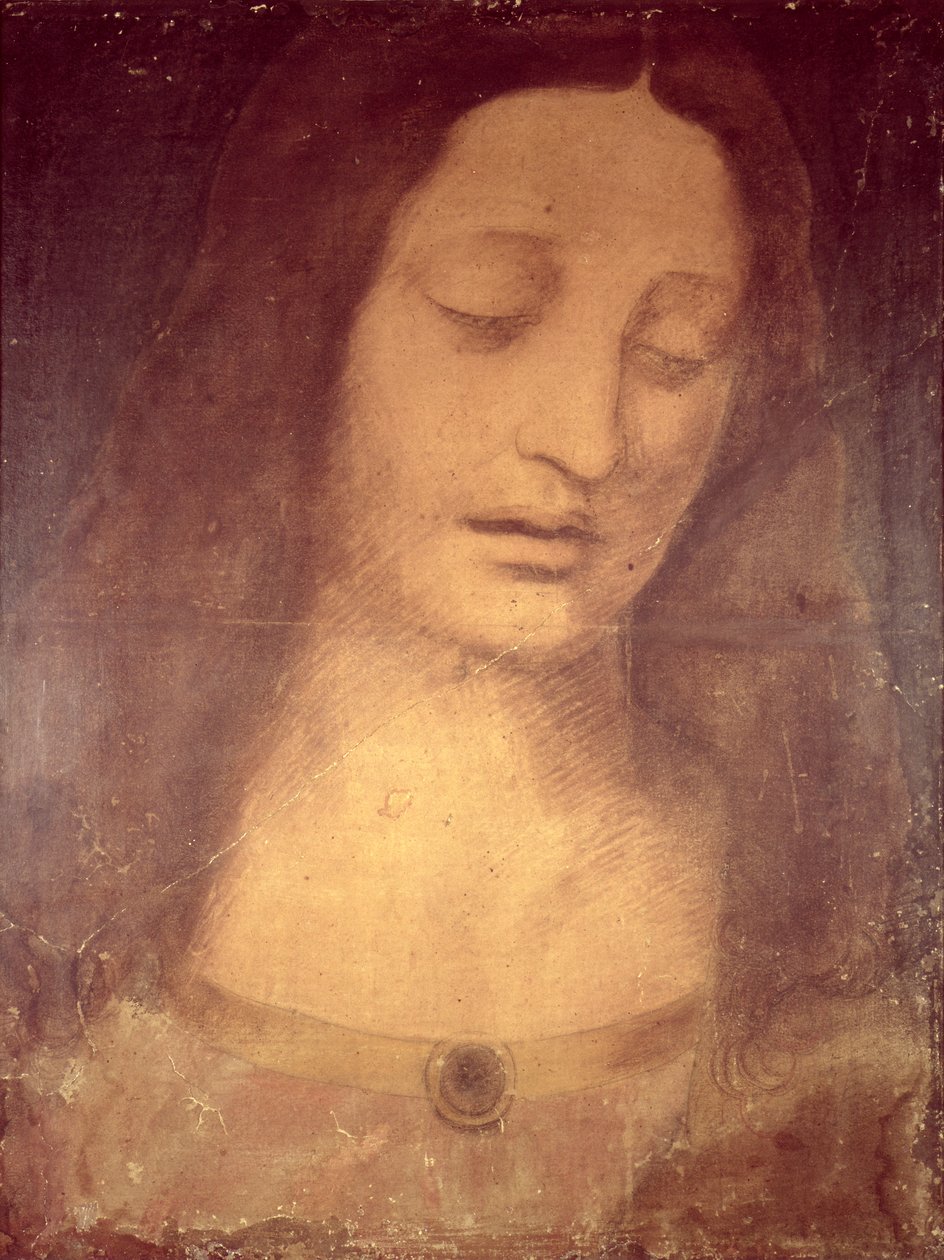 Kristuksen pää (lyijykynä ja pesuaine) tekijältä Leonardo da Vinci