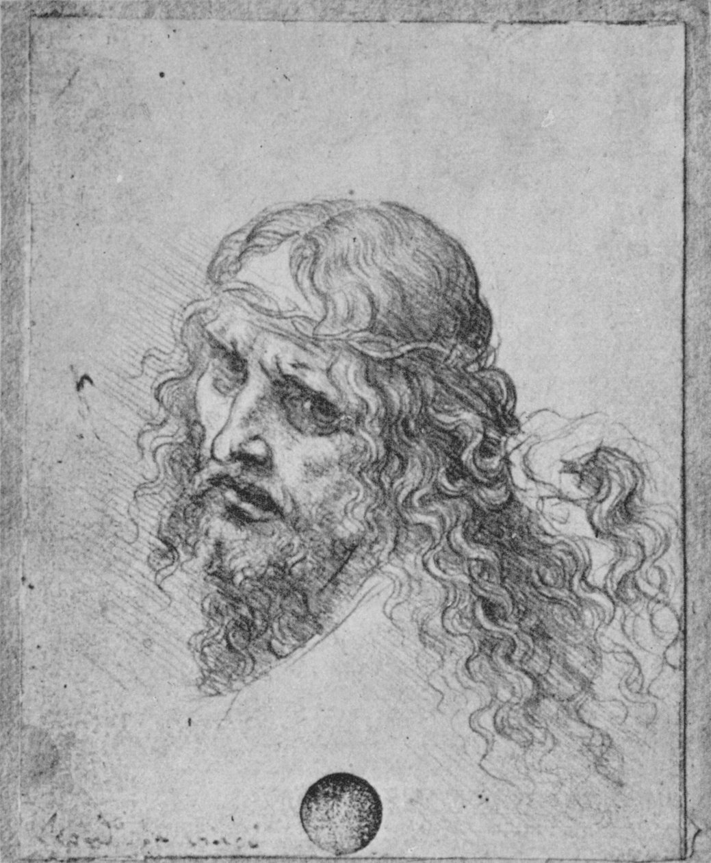 Kristuksen pää, c1480 1945 tekijältä Leonardo da Vinci