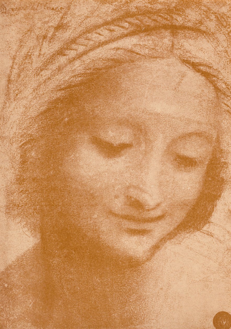 Naisen pää, 1400-luku, 1932 tekijältä Leonardo da Vinci