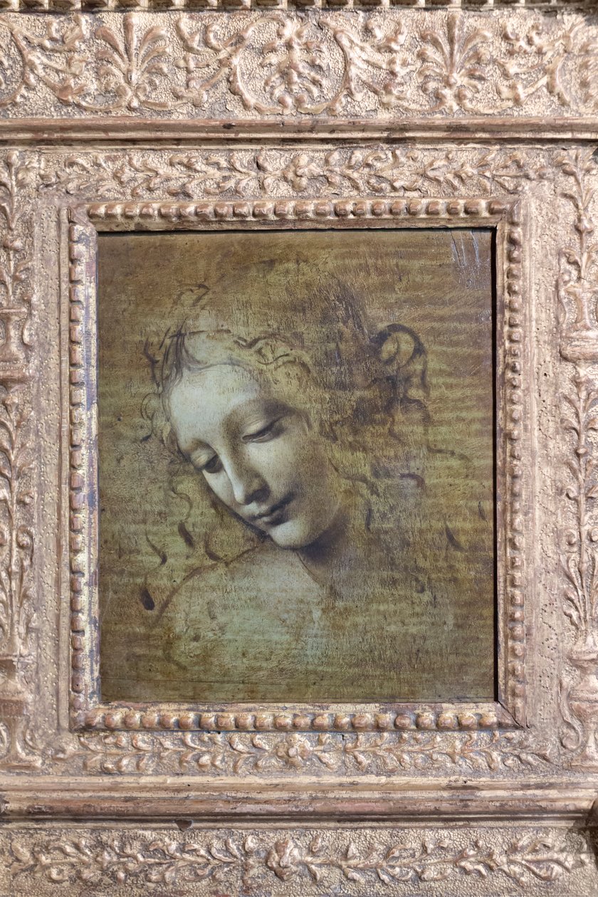 Naisen pää, nimeltään "la scapigliata", noin 1492-1501 (öljy paneelille) tekijältä Leonardo da Vinci