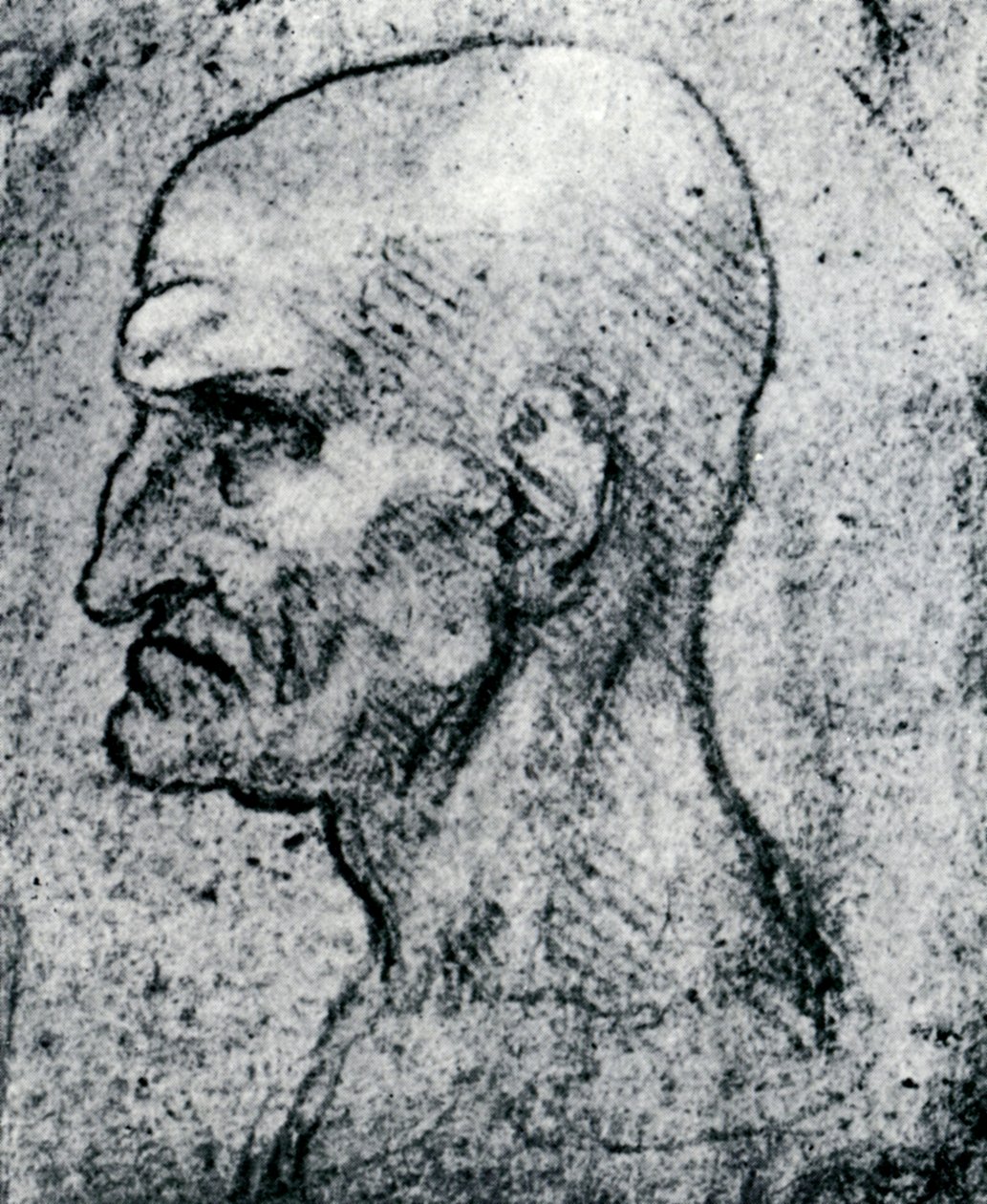 Vanhan miehen pää, 1913 tekijältä Leonardo da Vinci