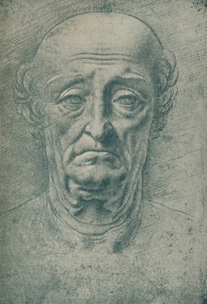 Vanhan miehen pää, 1400-luku, 1932 tekijältä Leonardo da Vinci