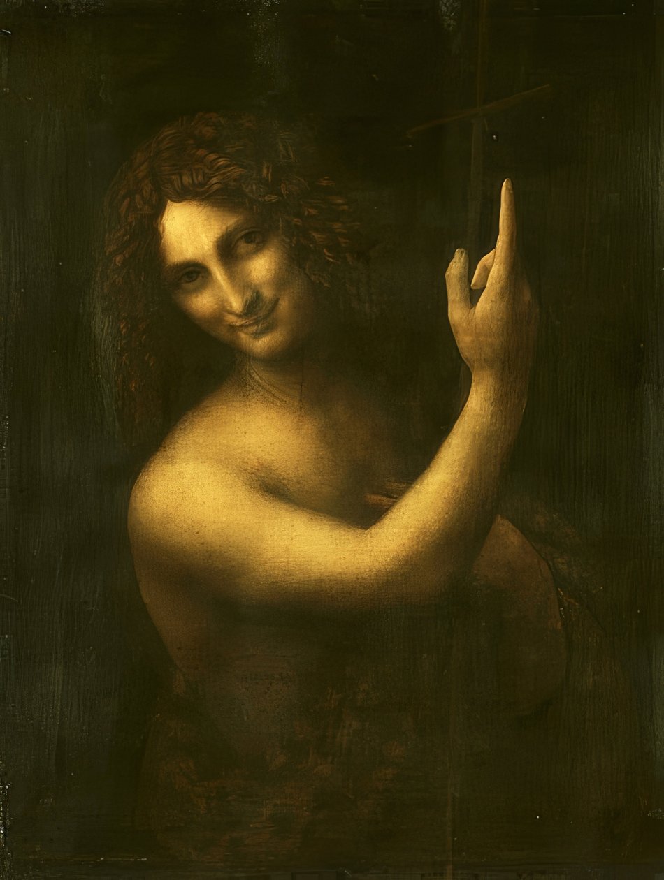 Johannes Kastaja. 1513/16 tekijältä Leonardo da Vinci