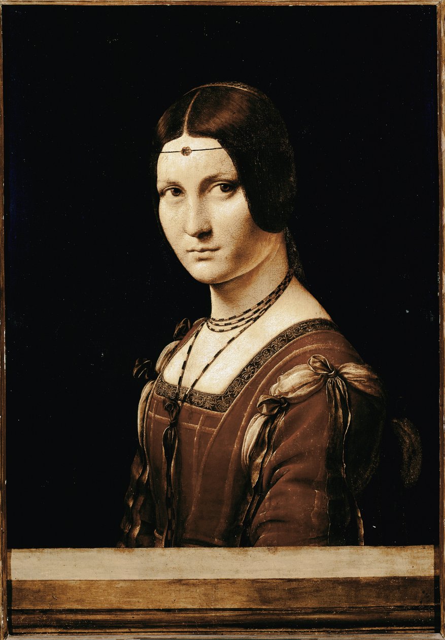 La Belle Ferronniere. (öljy puulle tekijältä Leonardo da Vinci