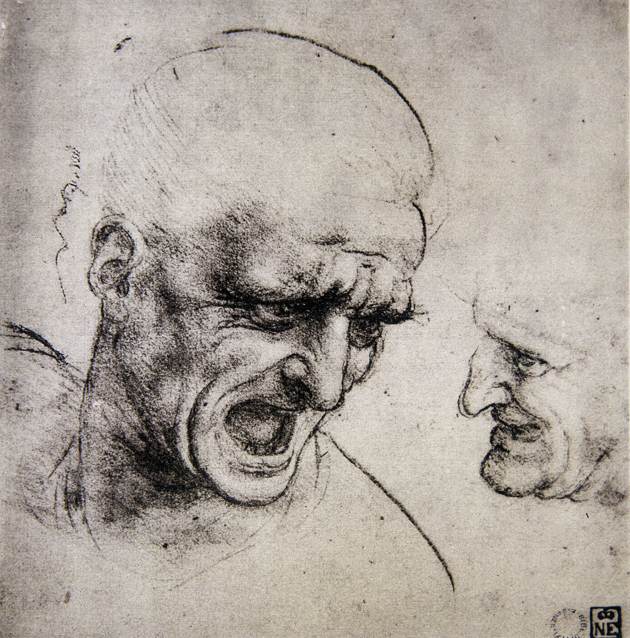 Leonardo da Vinci (Leonardo da Vinci) (1452 - 1519): Tutkimus Anghiarin taistelusta (Kuvittele) tekijältä Leonardo da Vinci