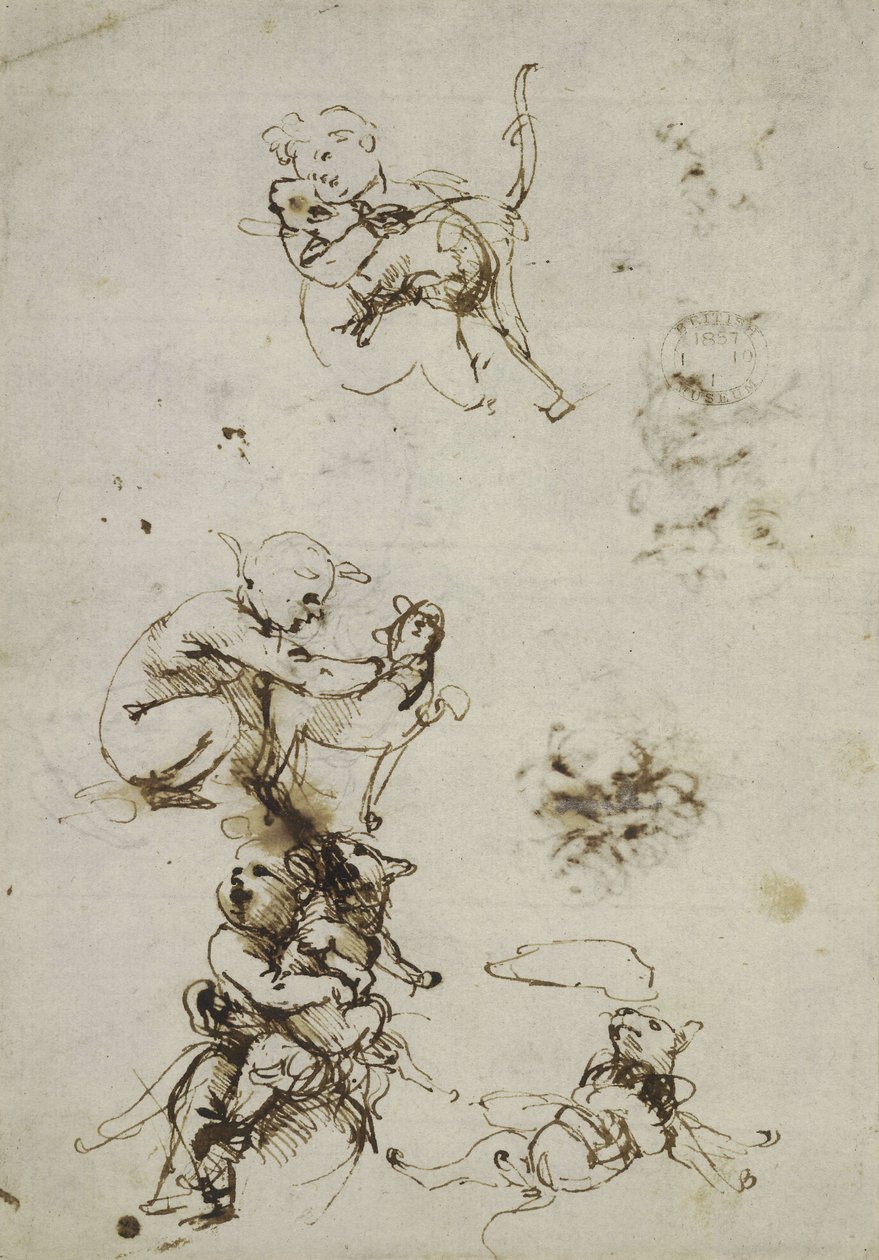 Leonardo da Vinci, esine 1857,0110.1 - etusivu (British Museum). tekijältä Leonardo da Vinci