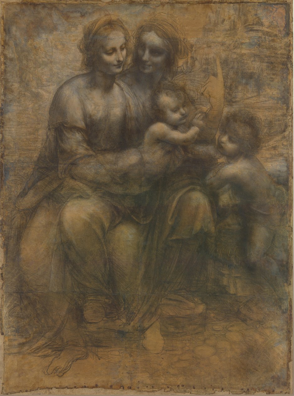 Neitsyt lapsen ja Pyhän Annan kanssa tekijältä Leonardo da Vinci