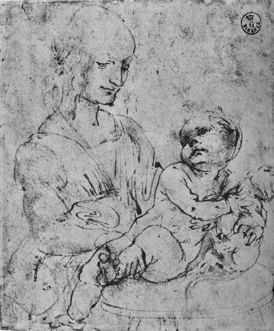 Madonna ja lapsi kissan kanssa, 1478-1480 1945 tekijältä Leonardo da Vinci