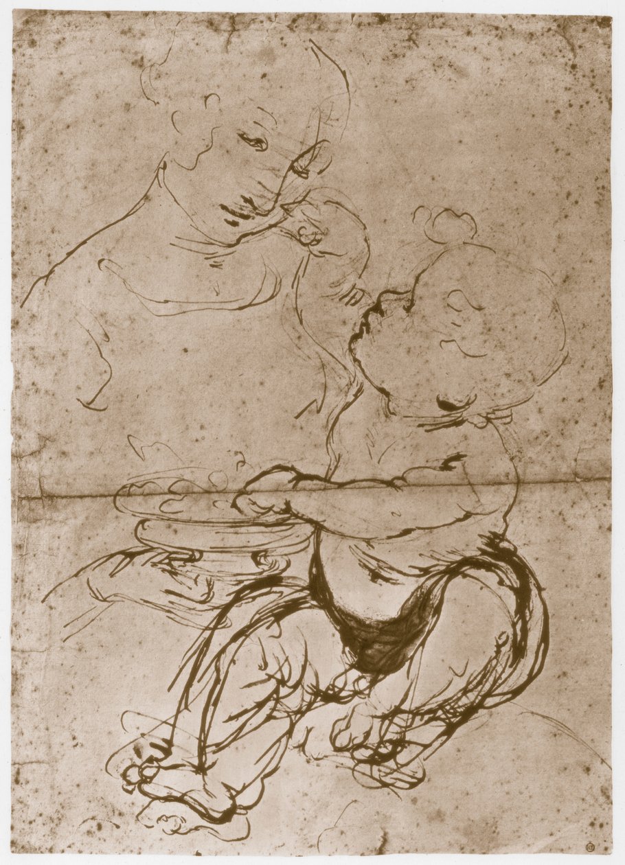 Madonna hedelmälautasella, 1480-82 tekijältä Leonardo da Vinci