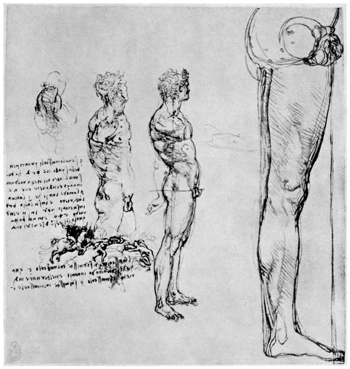 Alastontutkimukset Anghiarin taisteluun, c1503-1505 1954 tekijältä Leonardo da Vinci