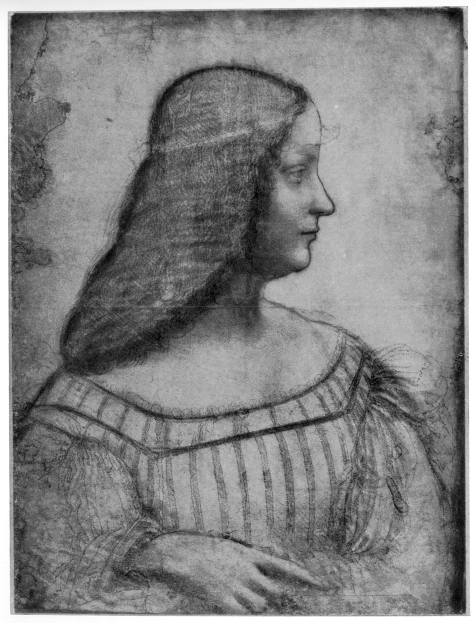 Isabella dEsten muotokuva, 1500 1954. tekijältä Leonardo da Vinci