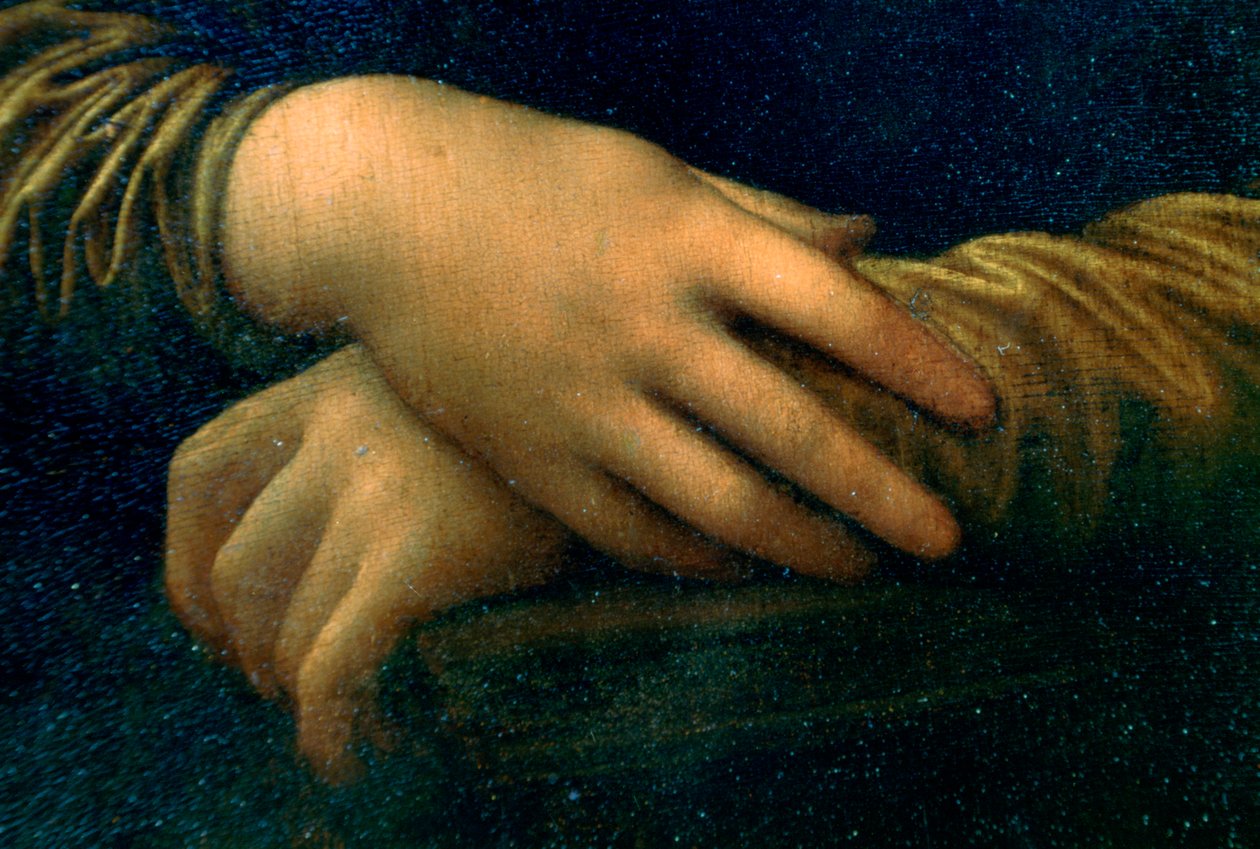 Mona Lisan muotokuva yksityiskohta, 1503-1506 tekijältä Leonardo da Vinci