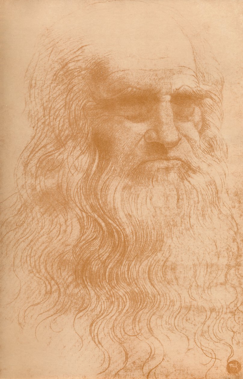 Muotokuva miehestä punaisella liitulla, c1512, 1932 tekijältä Leonardo da Vinci