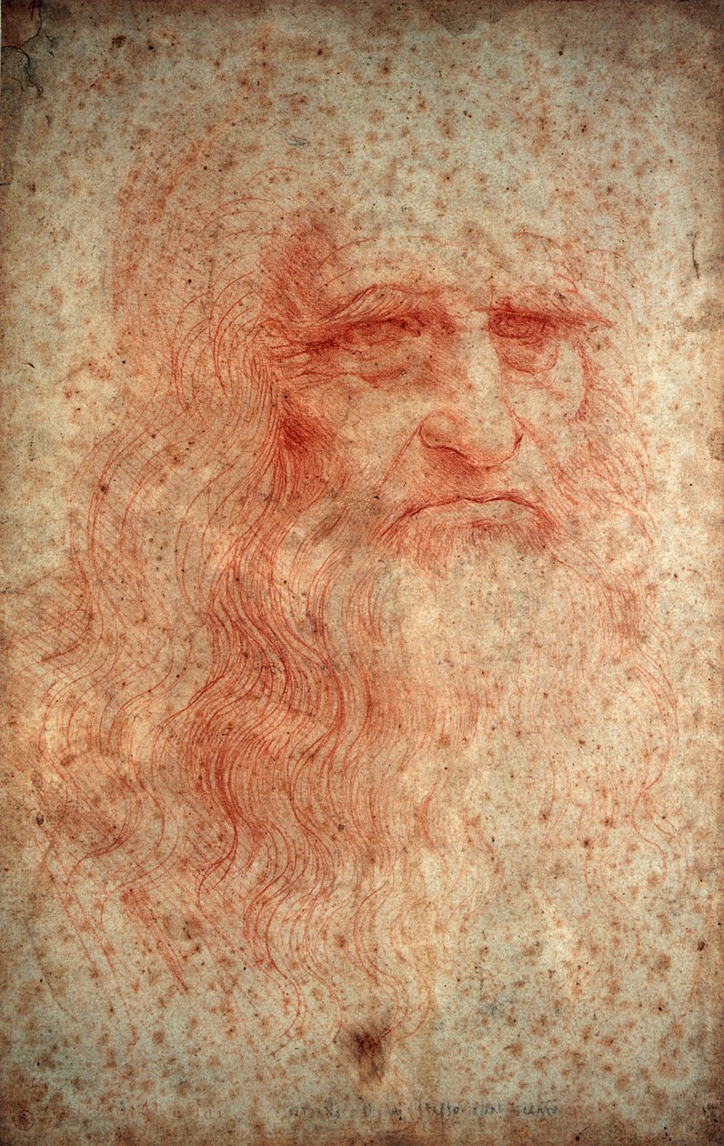 Leonardo da Vincin omakuva, italialainen taidemaalari, kuvanveistäjä, insinööri ja arkkitehti, c1513 tekijältä Leonardo da Vinci