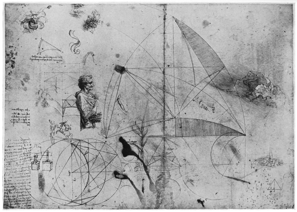Tutkimusarkki, 1400-luvun loppu tai 1500-luvun alku 1954. tekijältä Leonardo da Vinci