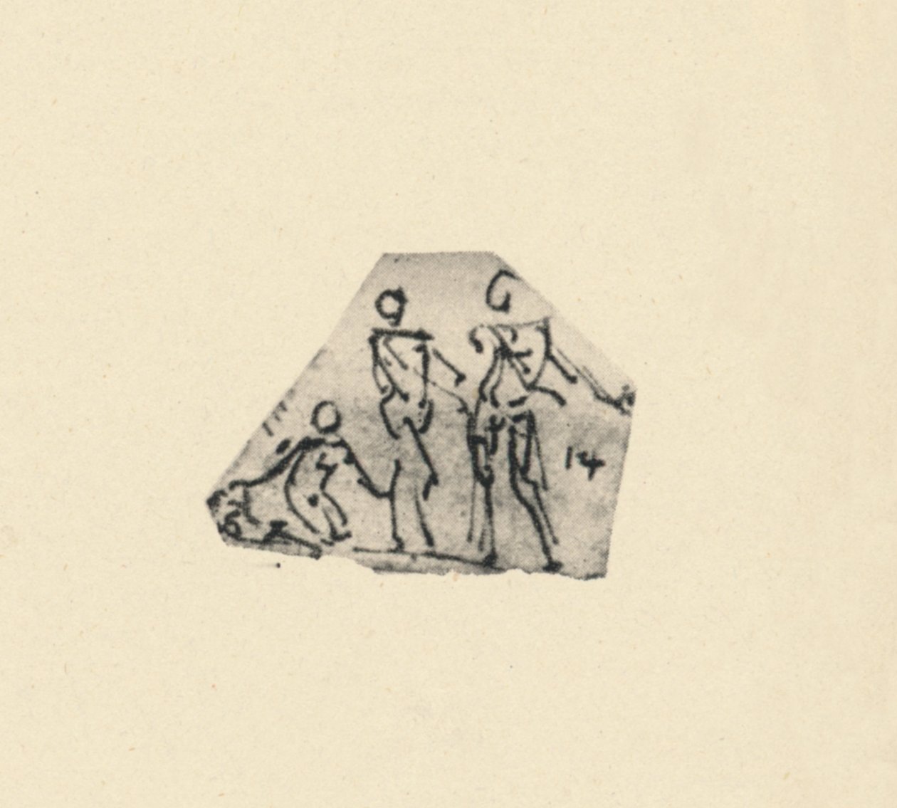 Luonnos kolmesta hahmosta, c1480 1945 tekijältä Leonardo da Vinci