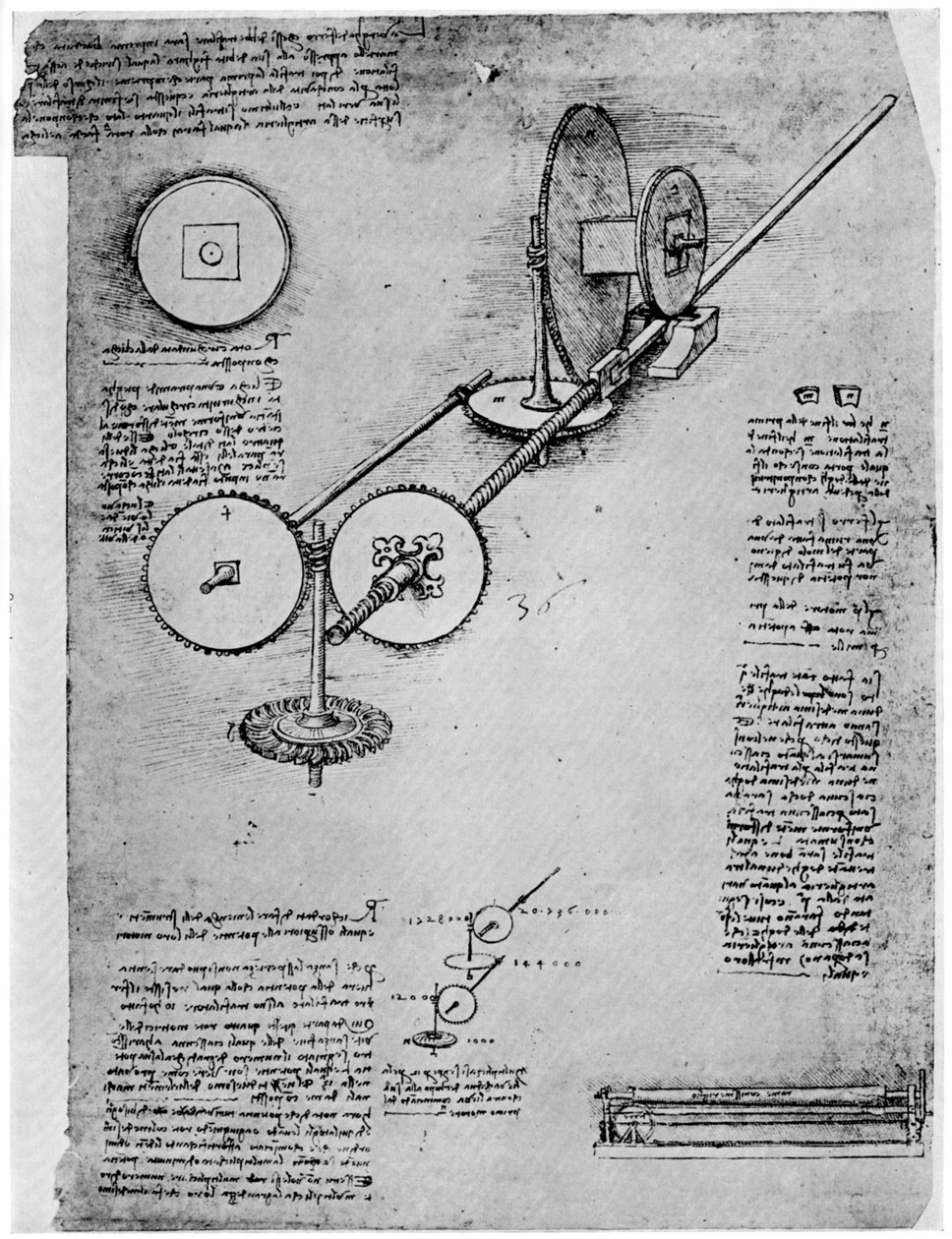 Luonnos valssaamosta, c1500-1510 1954 tekijältä Leonardo da Vinci
