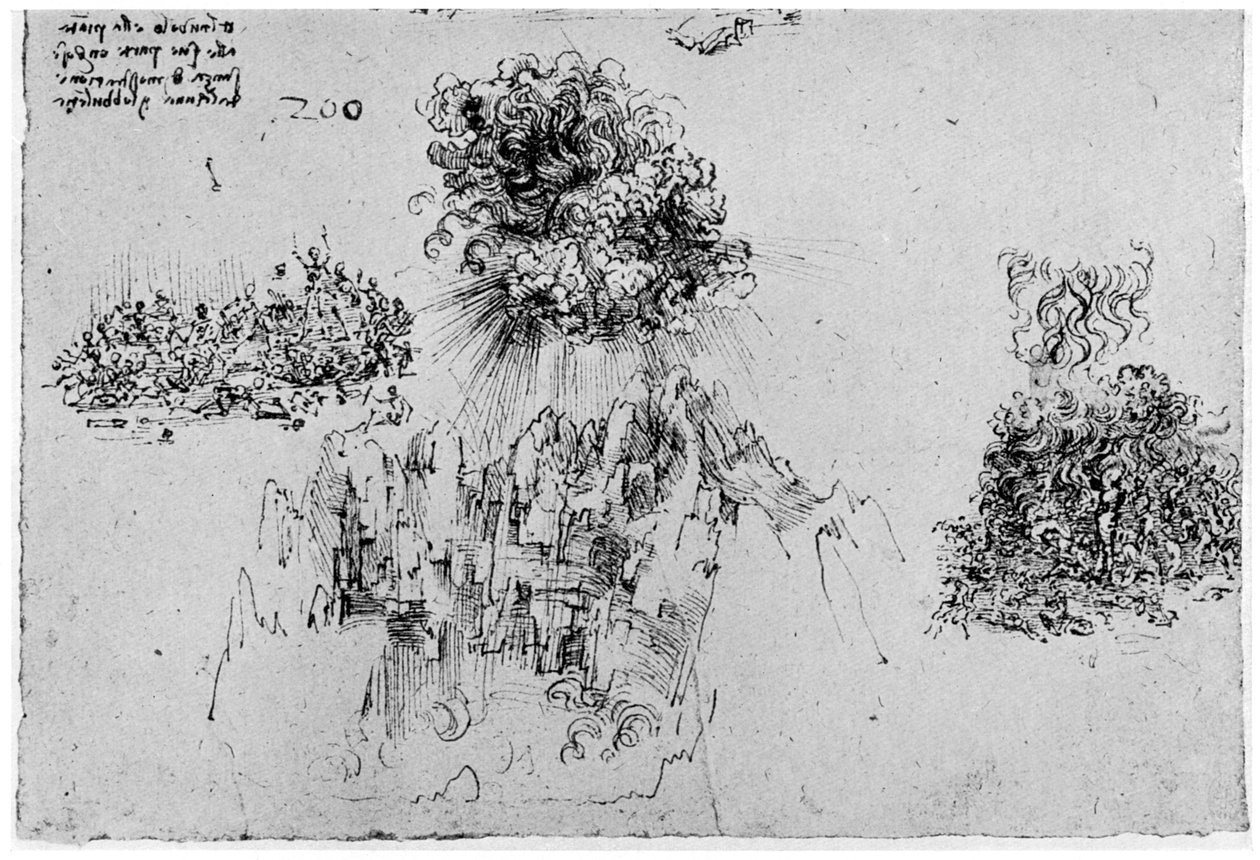 Luonnos viimeisestä tuomiosta, 1400-luvun loppu tai 1500-luvun alku 1954 tekijältä Leonardo da Vinci