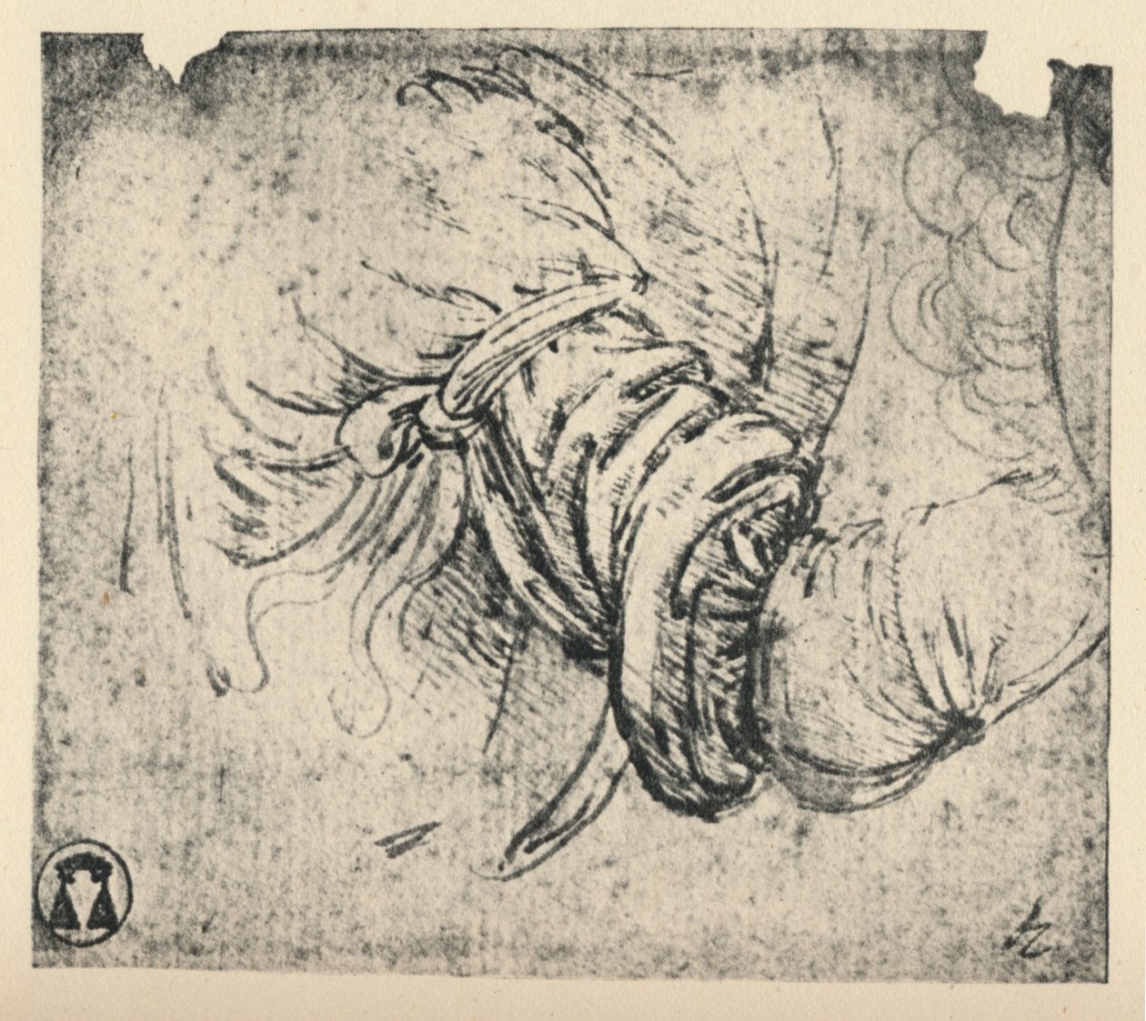 Sleeve study for Annunciation, 1470-1473 1945 tekijältä Leonardo da Vinci